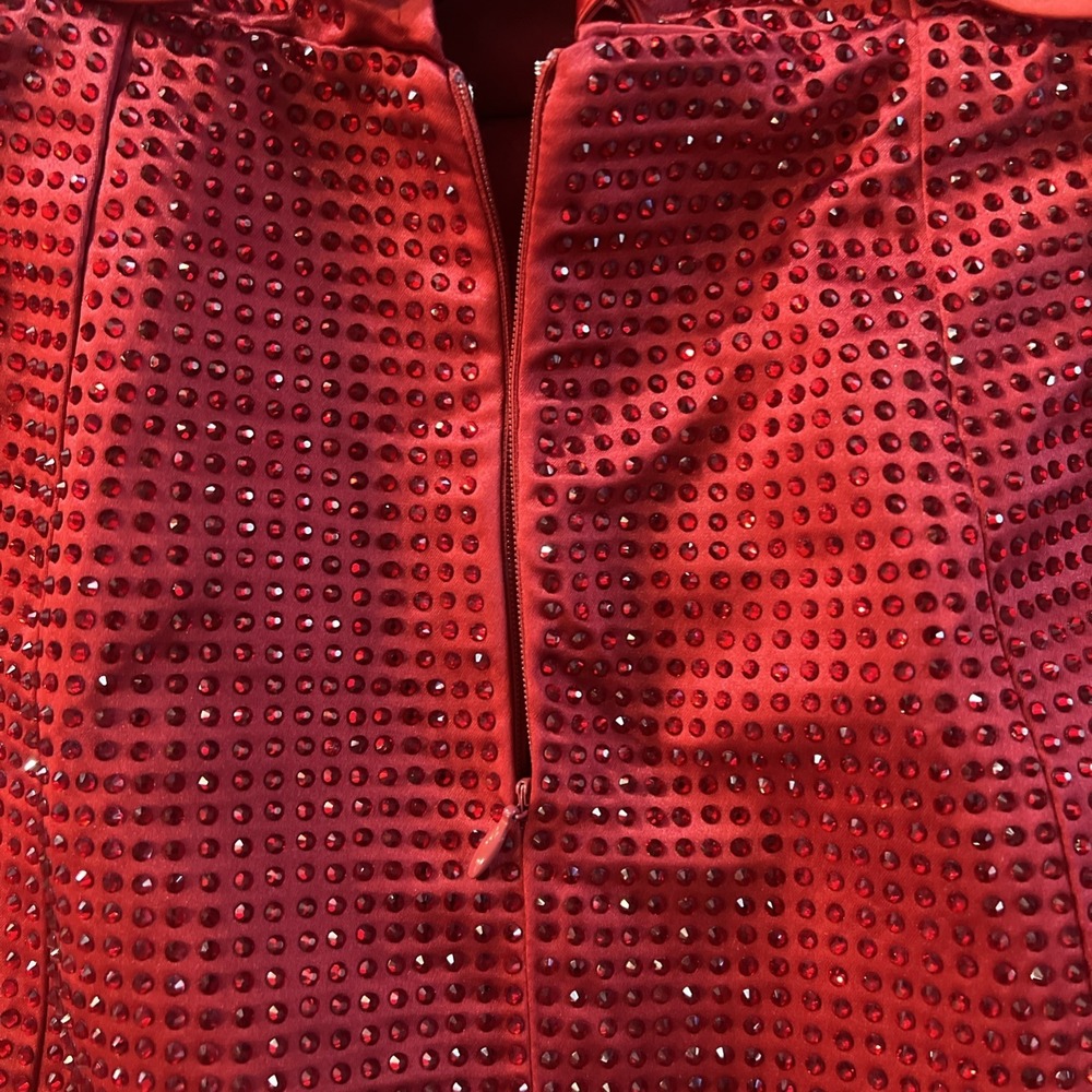 Babyboo Emma Mini Dress Red Sparkly Fit Flare Corset Party Size Small NWT - Picture 9 of 9